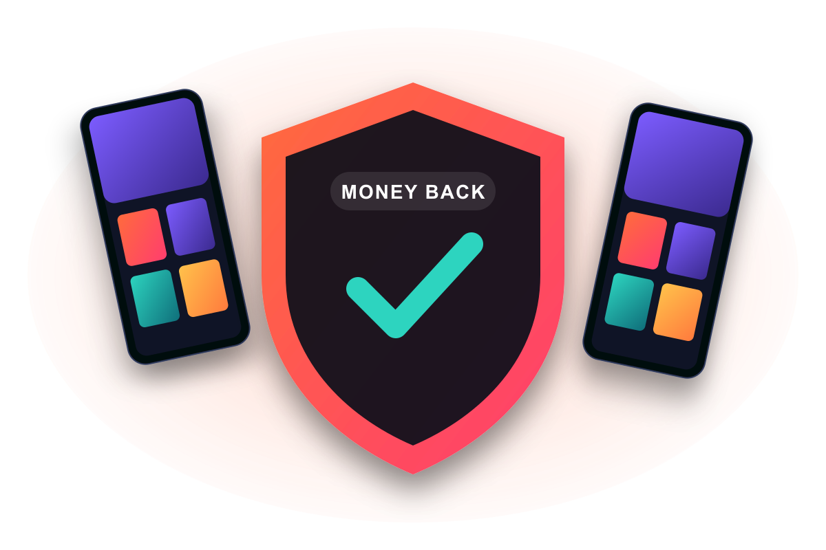 Reflexsat IPTV IPTV money-back guarantee badge with a 7-day refund window